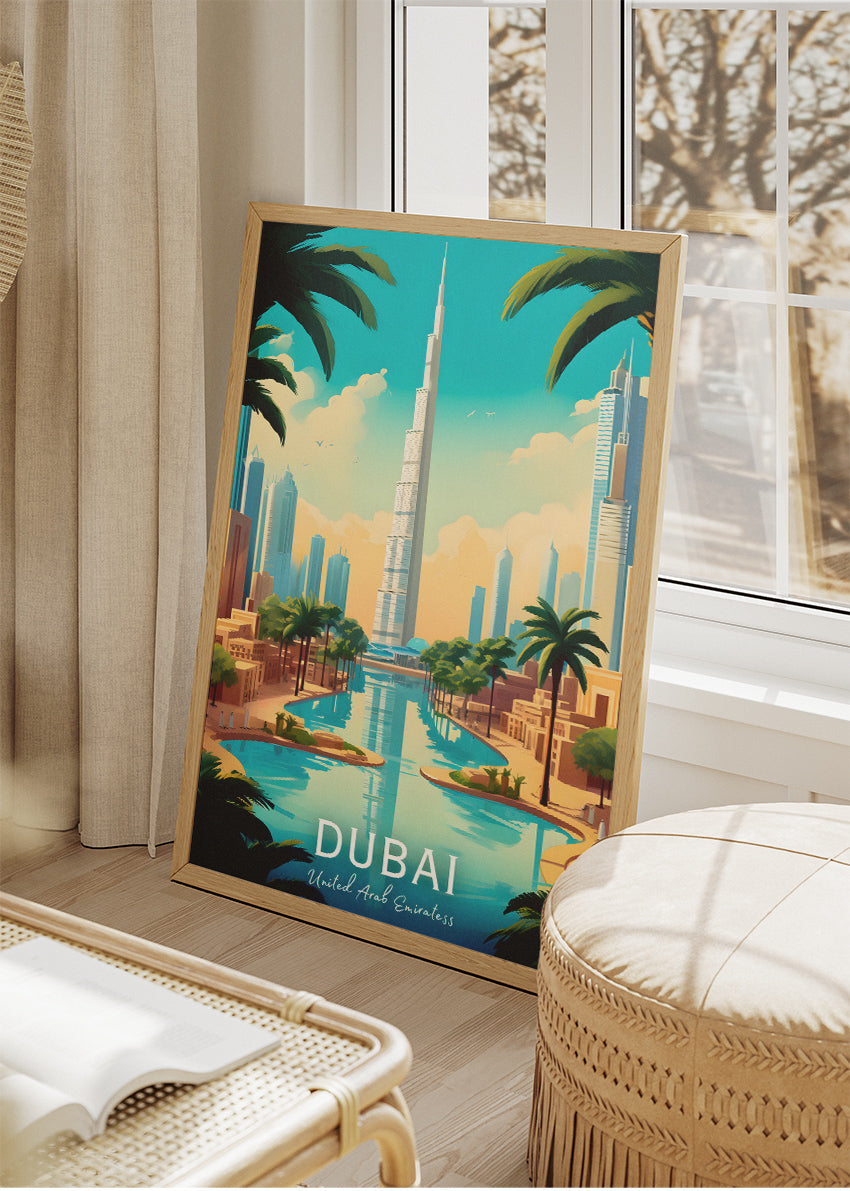 Dubai Burj Khalifa Skyline Poster & Canvas Print – Modern Cityscape Wall Art