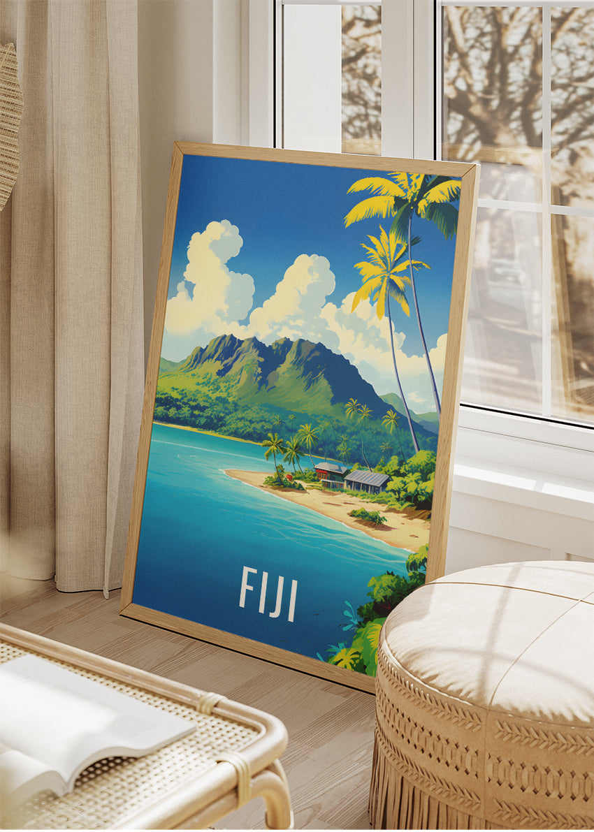 Fiji Tropical Paradise Poster & Canvas Print – Vintage Island Landscape Art