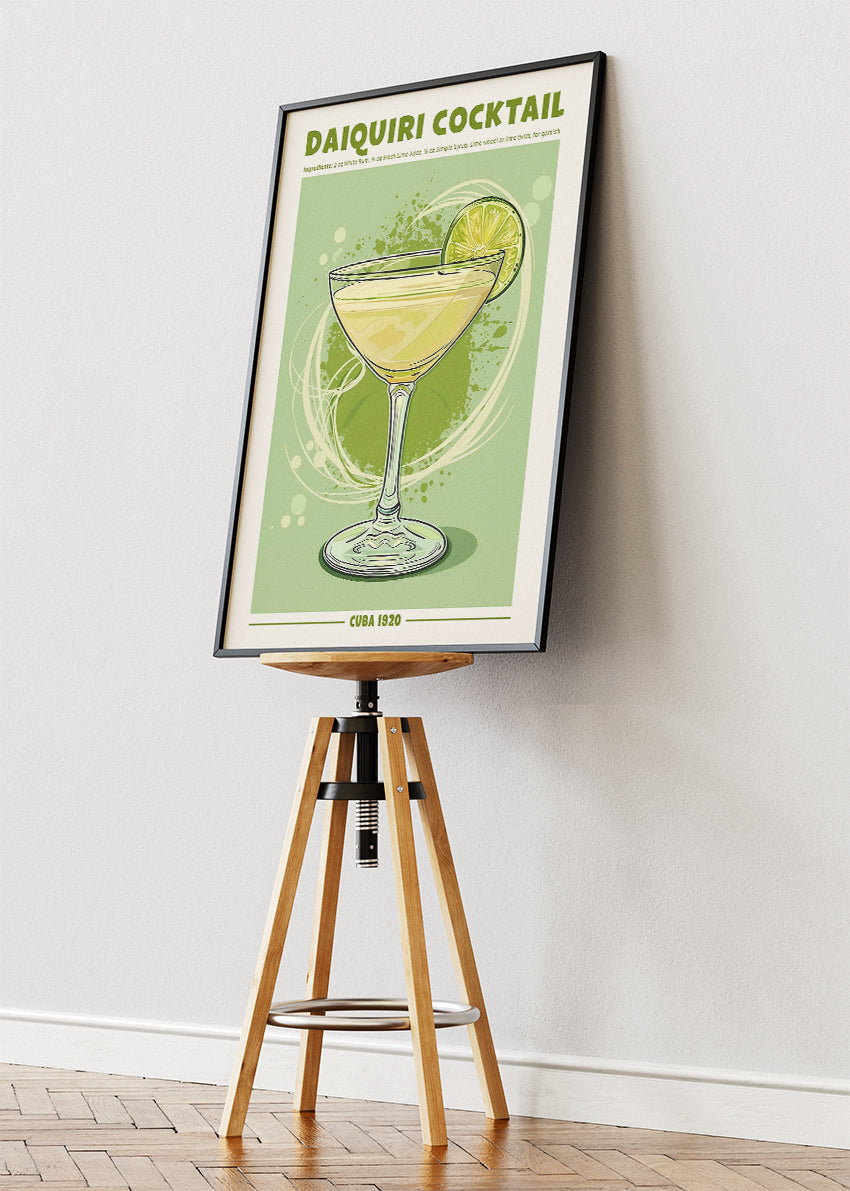 Daiquiri Cocktail Vintage Poster & Canvas Print | Classic Cuban Bar Wall Art