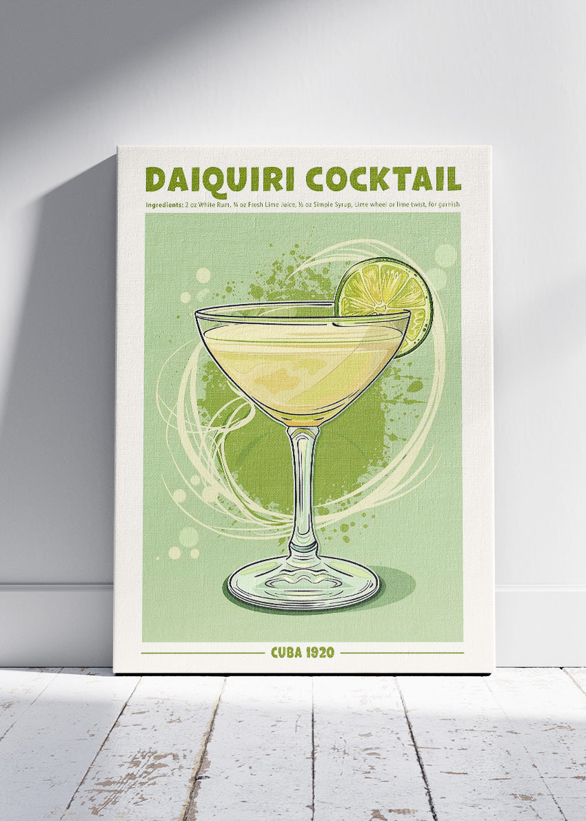 Daiquiri Cocktail Vintage Poster & Canvas Print | Classic Cuban Bar Wall Art