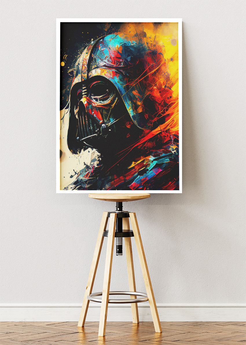 Darth Vader – Explosive Abstract Portrait Canvas & Poster Print – AI PRINT LAB