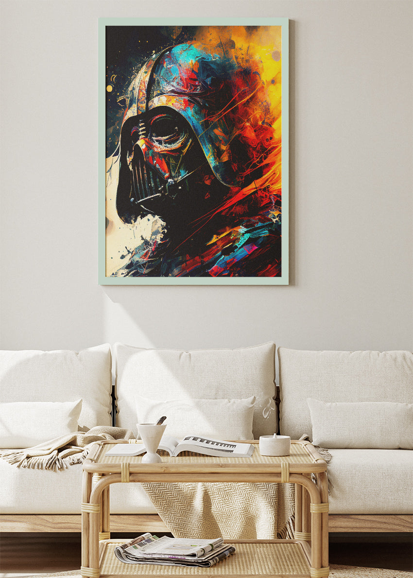 Darth Vader – Explosive Abstract Portrait Canvas & Poster Print – AI PRINT LAB
