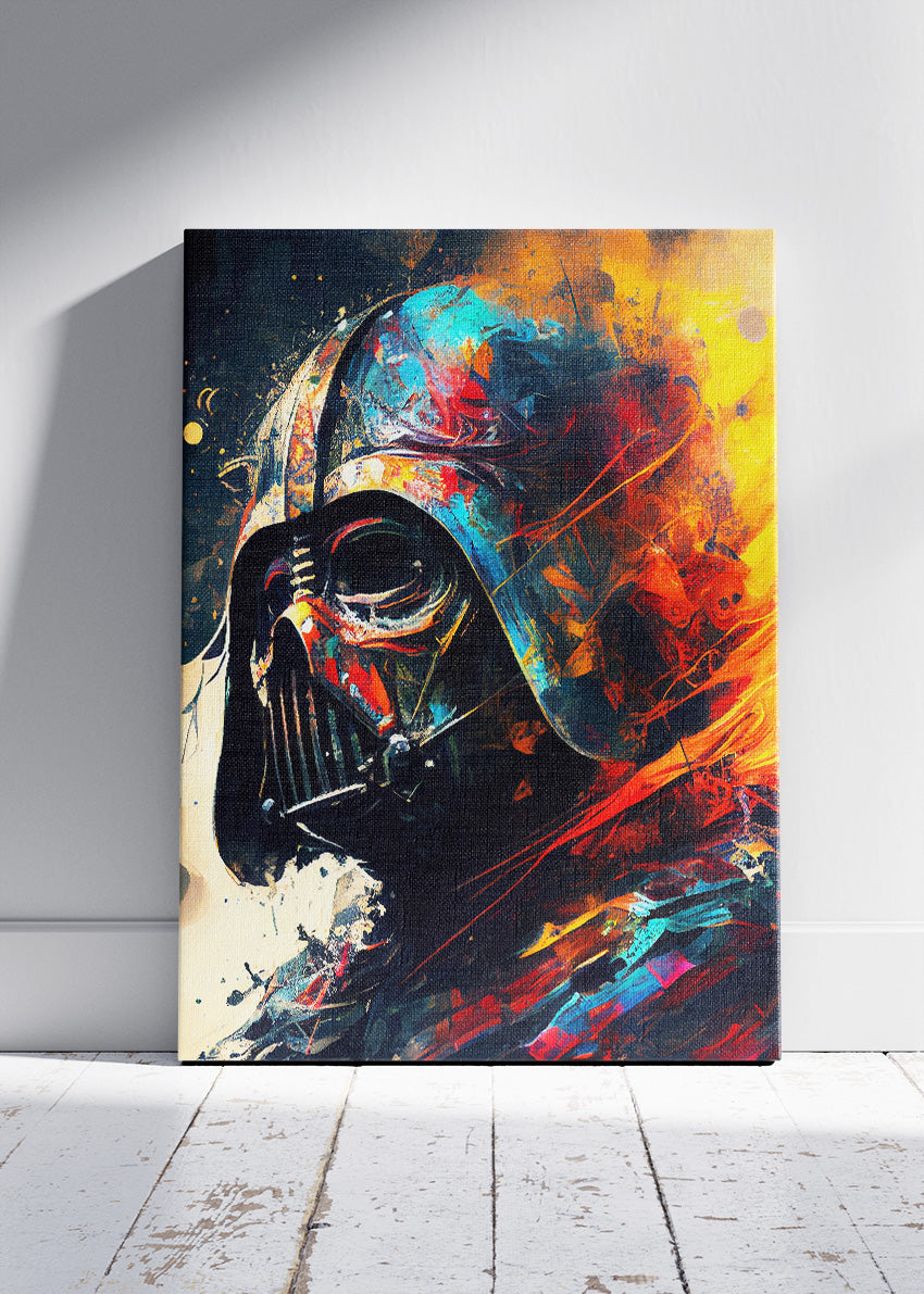 Darth Vader – Explosive Abstract Portrait Canvas & Poster Print – AI PRINT LAB