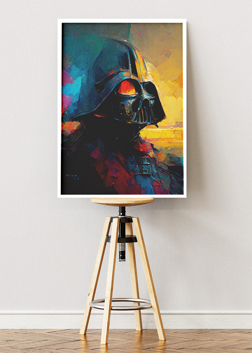 Darth Vader – Modern Color Splash Portrait Canvas & Poster Print – AI PRINT LAB