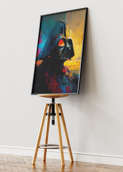 Darth Vader – Modern Color Splash Portrait Canvas & Poster Print – AI PRINT LAB