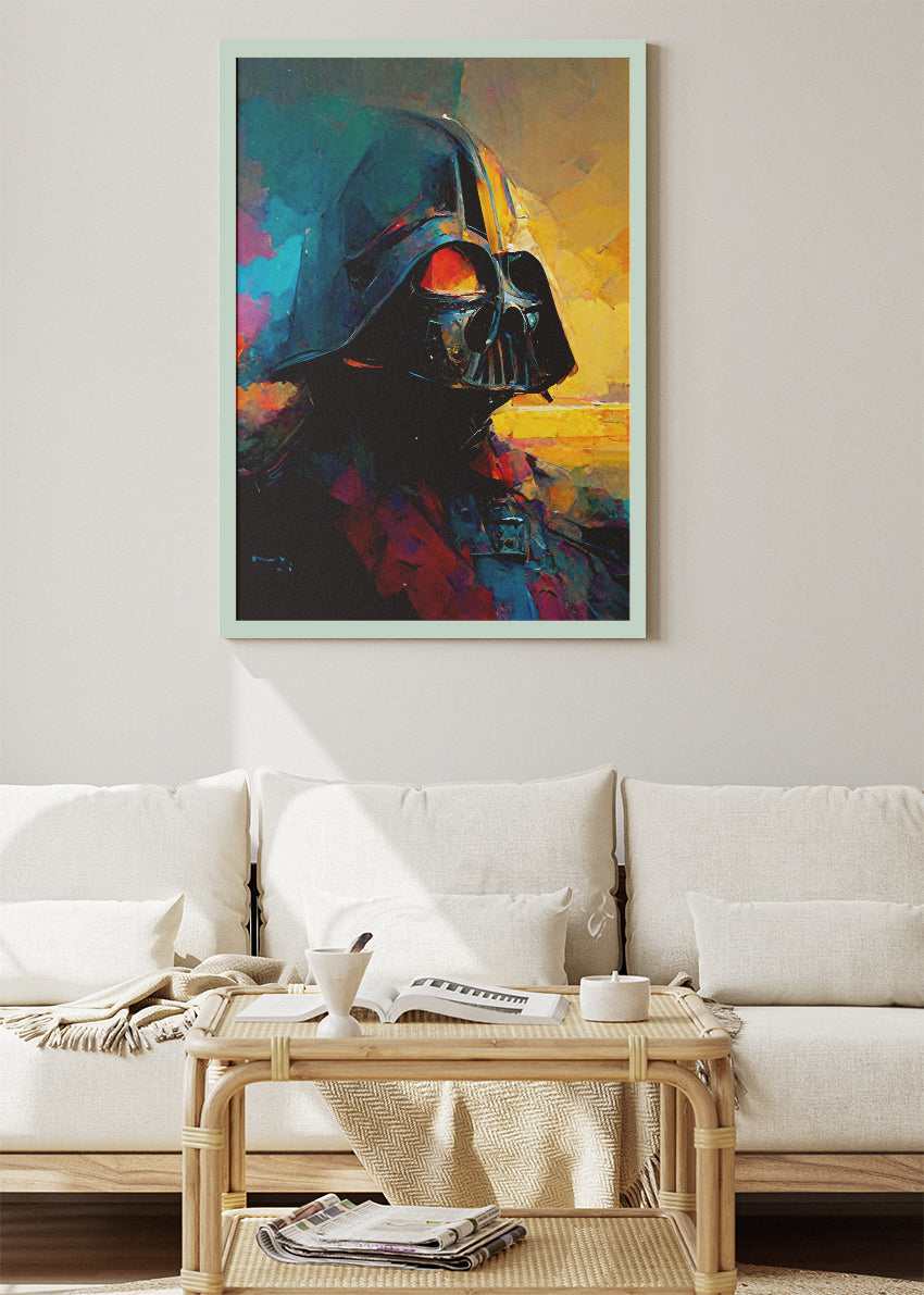 Darth Vader – Modern Color Splash Portrait Canvas & Poster Print – AI PRINT LAB