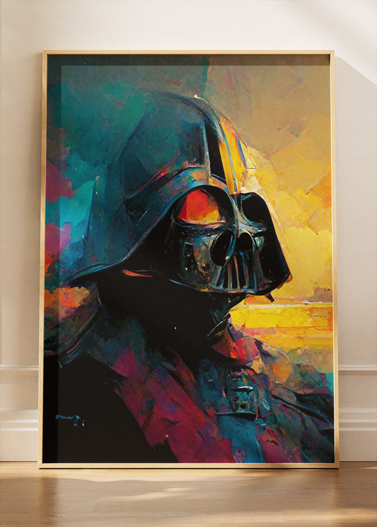 Darth Vader – Modern Color Splash Portrait Canvas & Poster Print – AI PRINT LAB