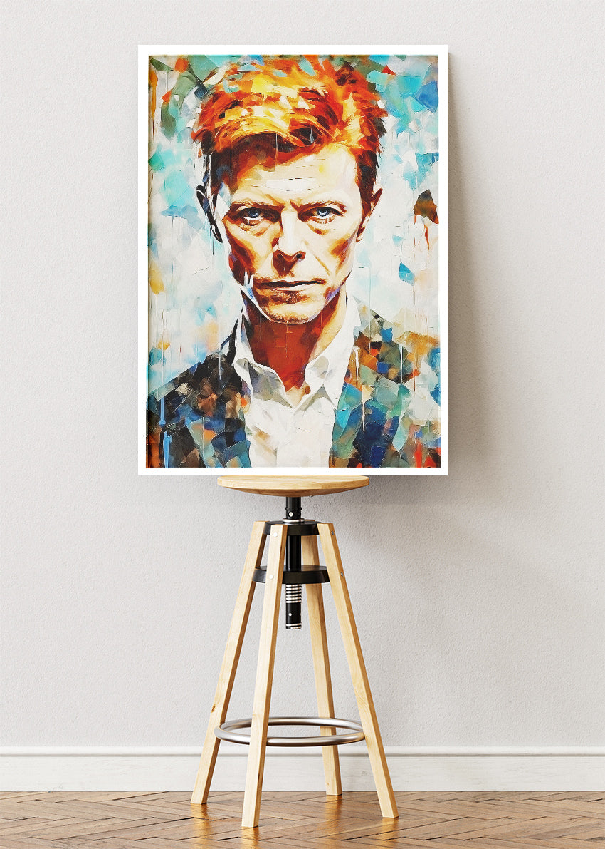 David Bowie Abstract Portrait Wall Art Poster & Canvas Print