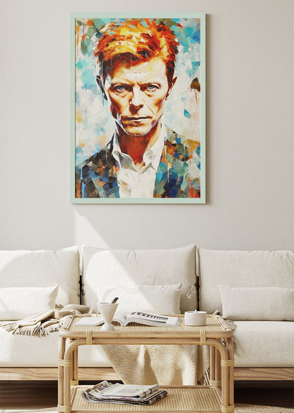 David Bowie Abstract Portrait Wall Art Poster & Canvas Print