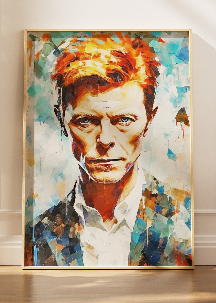 David Bowie Abstract Portrait Wall Art Poster & Canvas Print