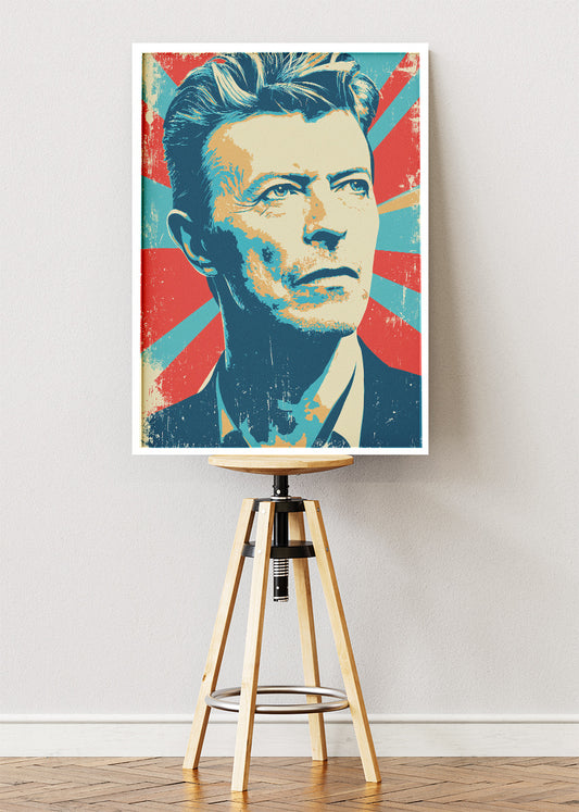 David Bowie Retro Pop Art Portrait Wall Art Poster & Canvas