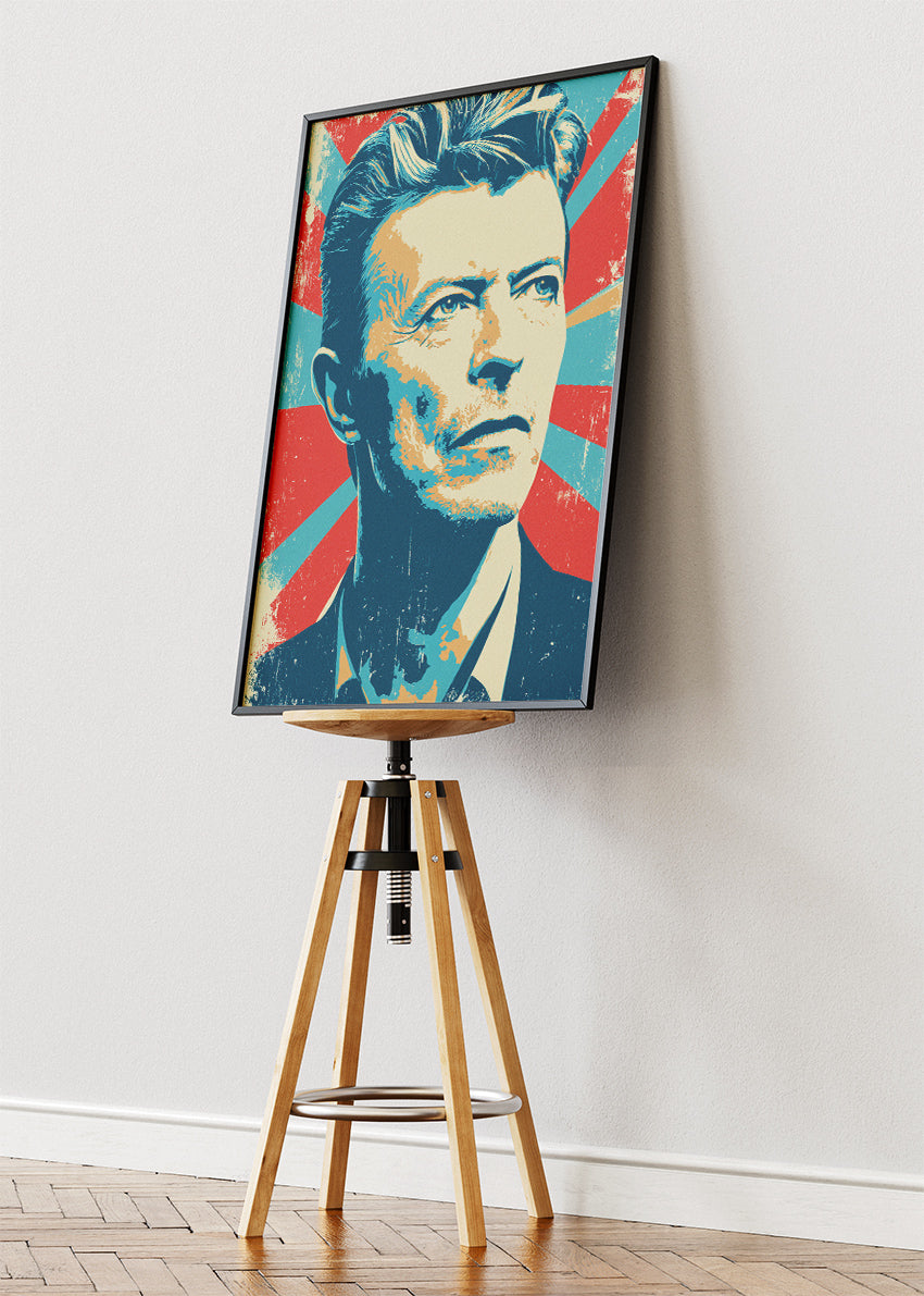 David Bowie Retro Pop Art Portrait Wall Art Poster & Canvas