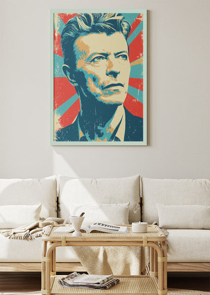 David Bowie Retro Pop Art Portrait Wall Art Poster & Canvas