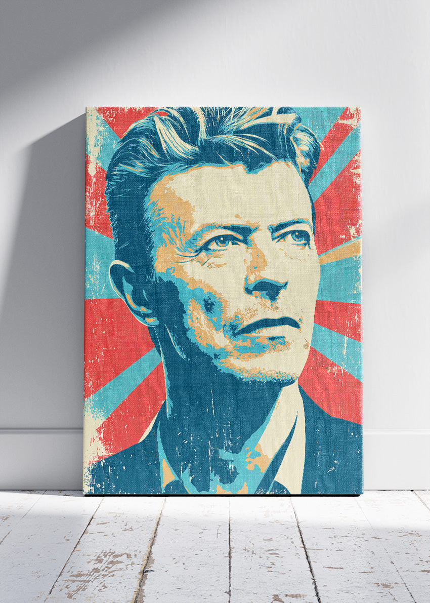 David Bowie Retro Pop Art Portrait Wall Art Poster & Canvas
