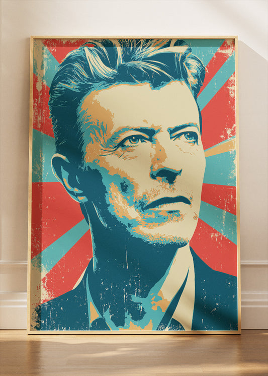 David Bowie Retro Pop Art Portrait Wall Art Poster & Canvas