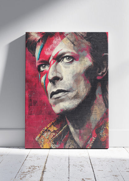 David Bowie Ziggy Stardust Inspired Portrait Wall Art Poster & Canvas Print