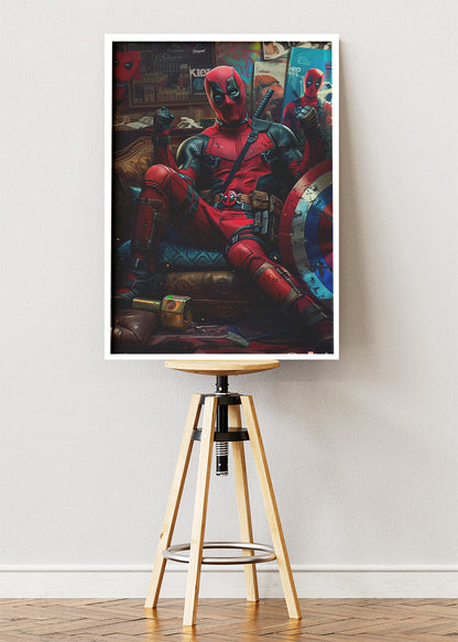 Deadpool – Lounge Room Hero Canvas & Poster Print – AI PRINT LAB