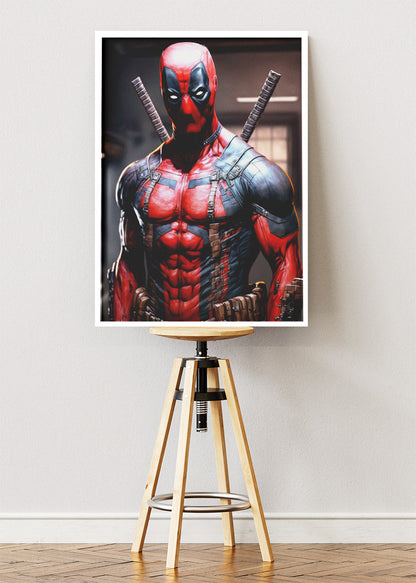 Deadpool – Tactical Hero Portrait Canvas & Poster Print – AI PRINT LAB