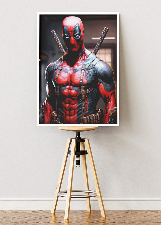 Deadpool – Tactical Hero Portrait Canvas & Poster Print – AI PRINT LAB