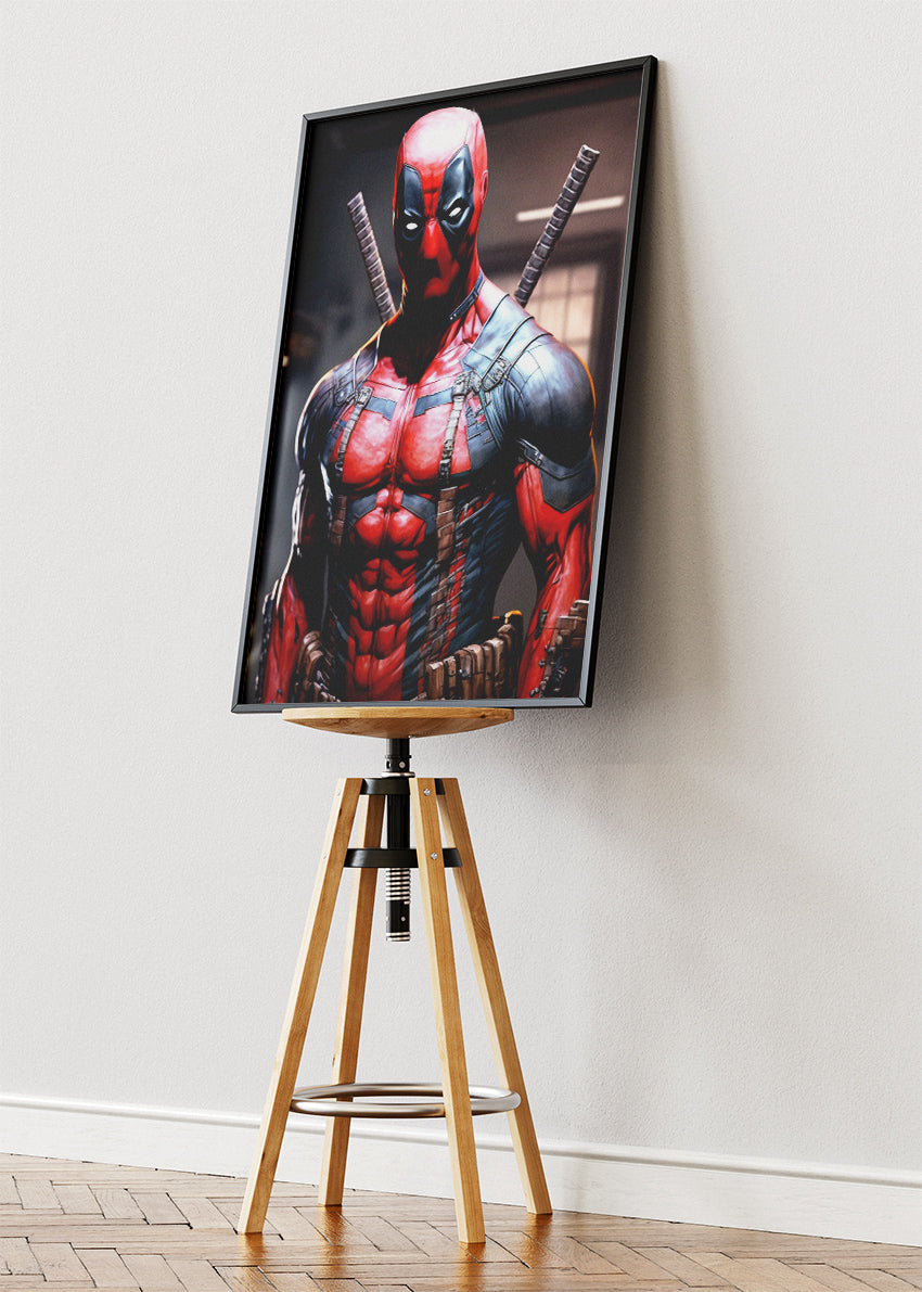 Deadpool – Tactical Hero Portrait Canvas & Poster Print – AI PRINT LAB