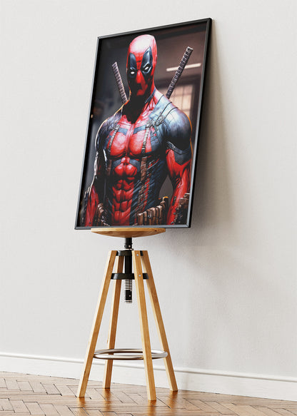 Deadpool – Tactical Hero Portrait Canvas & Poster Print – AI PRINT LAB
