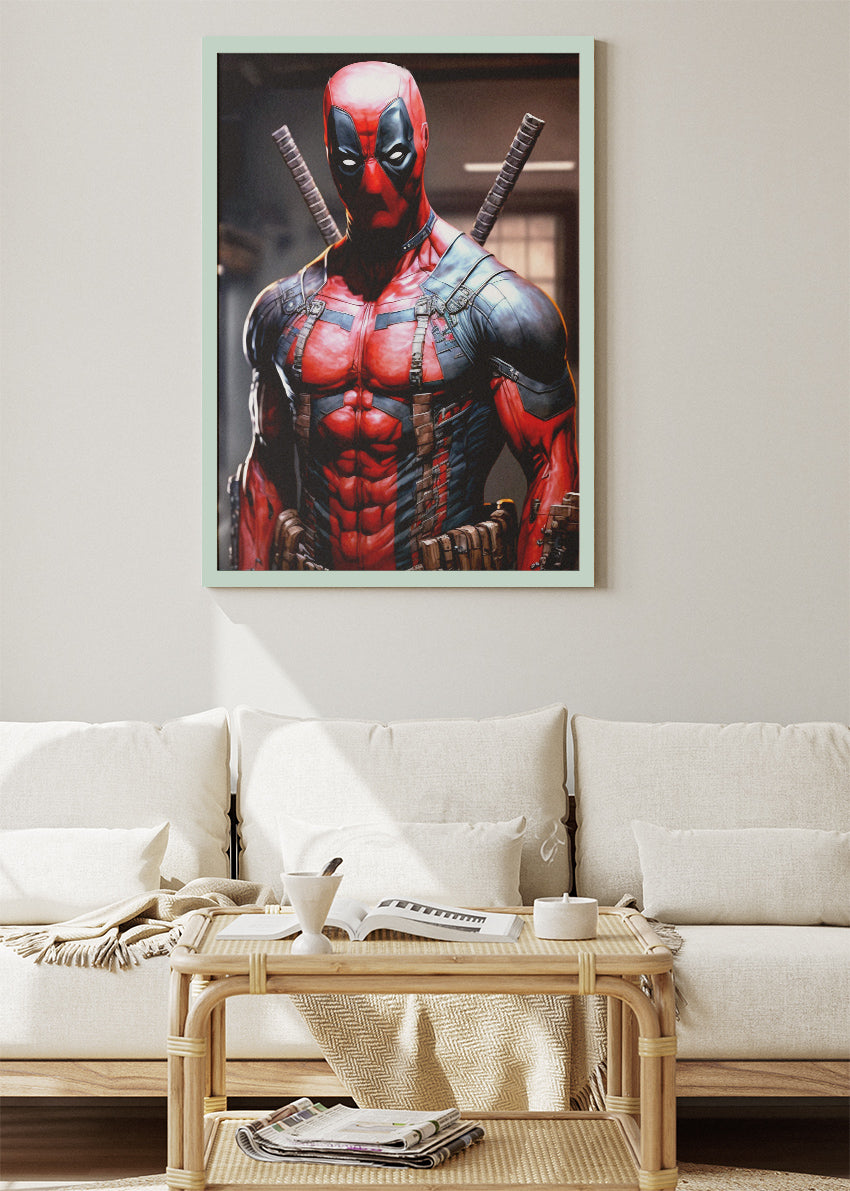 Deadpool – Tactical Hero Portrait Canvas & Poster Print – AI PRINT LAB