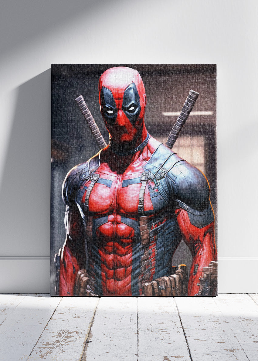 Deadpool – Tactical Hero Portrait Canvas & Poster Print – AI PRINT LAB