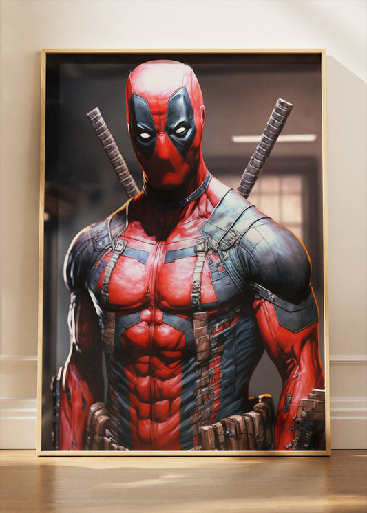 Deadpool – Tactical Hero Portrait Canvas & Poster Print – AI PRINT LAB