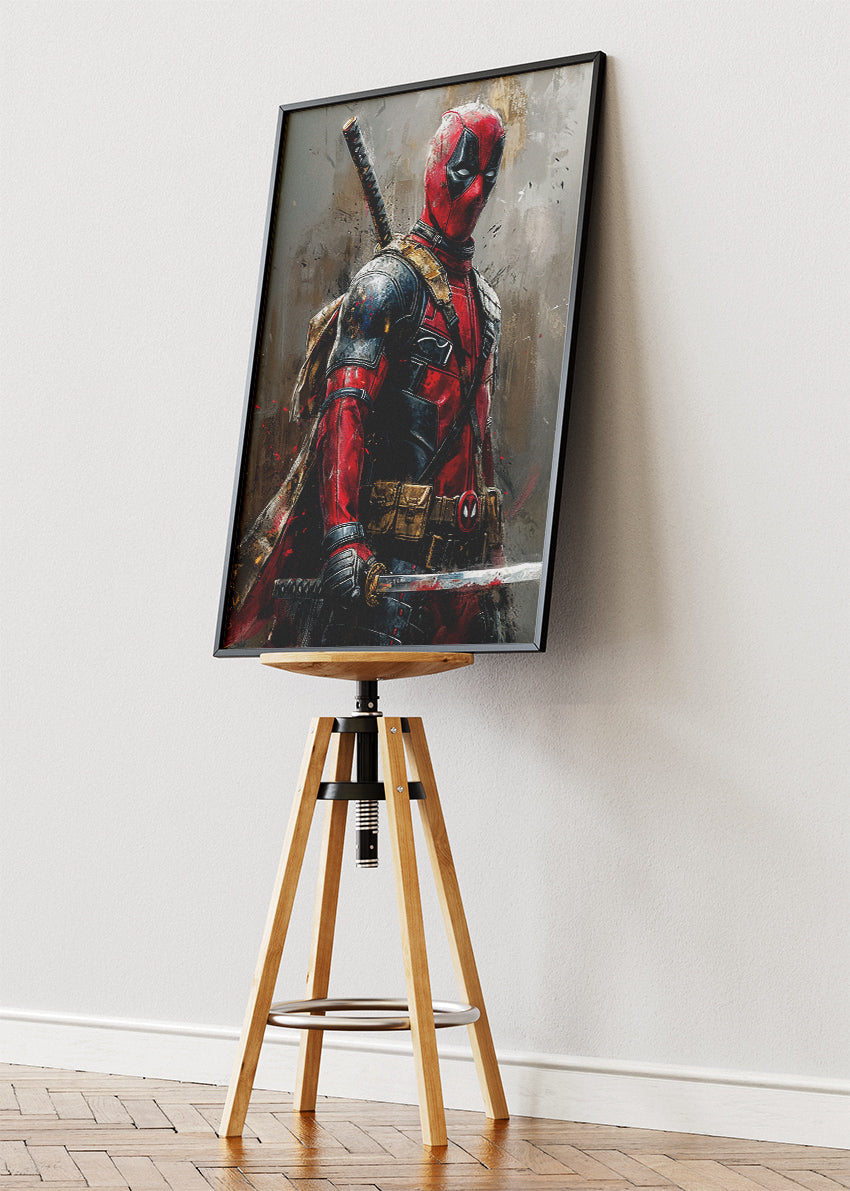 Deadpool – Tactical Warrior Portrait Canvas & Poster Print – AI PRINT LAB