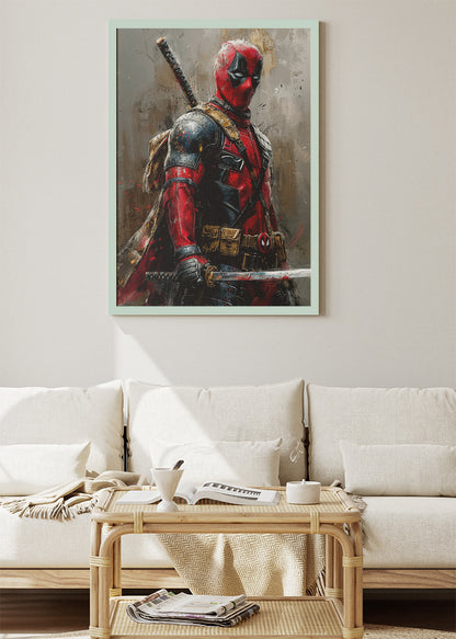 Deadpool – Tactical Warrior Portrait Canvas & Poster Print – AI PRINT LAB