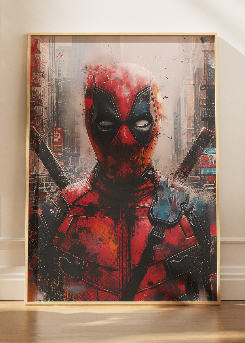 Deadpool – Urban Comic Superhero Canvas & Poster Print – AI PRINT LAB