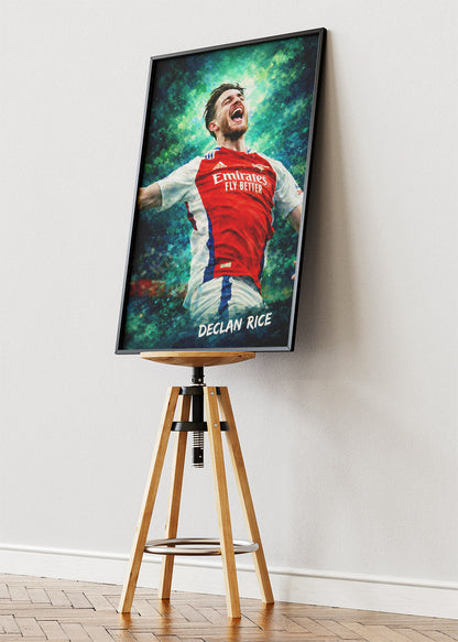 Declan Rice Arsenal Action Poster Canvas & Print – AI PRINT LAB
