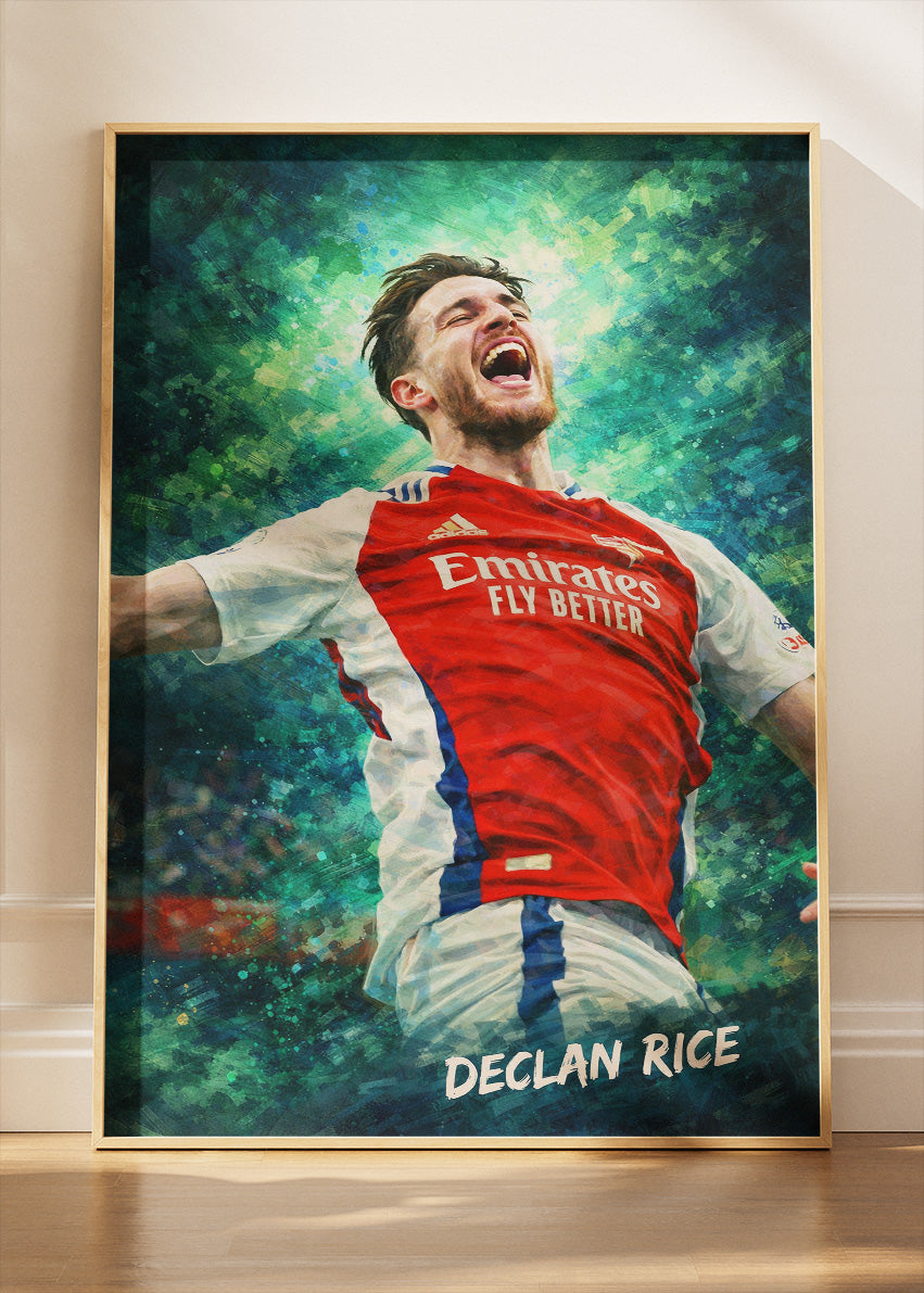 Declan Rice Arsenal Action Poster Canvas & Print – AI PRINT LAB