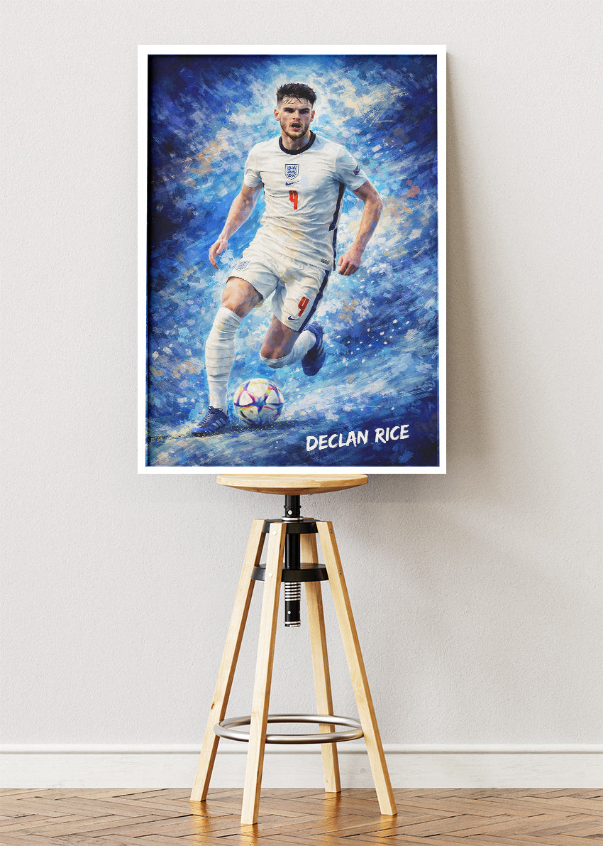 Declan Rice England Action Poster Canvas & Print – AI PRINT LAB