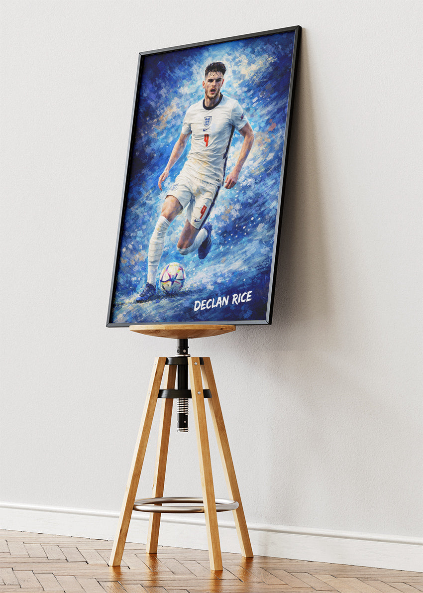 Declan Rice England Action Poster Canvas & Print – AI PRINT LAB