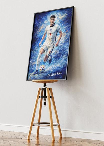 Declan Rice England Action Poster Canvas & Print – AI PRINT LAB
