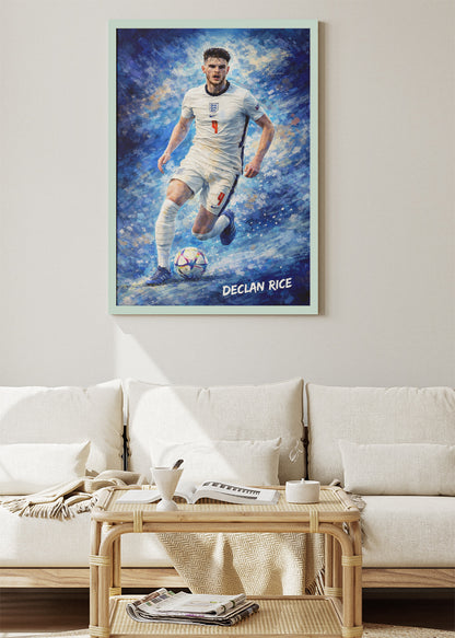 Declan Rice England Action Poster Canvas & Print – AI PRINT LAB