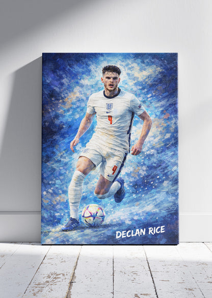 Declan Rice England Action Poster Canvas & Print – AI PRINT LAB