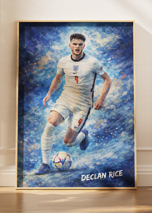 Declan Rice England Action Poster Canvas & Print – AI PRINT LAB