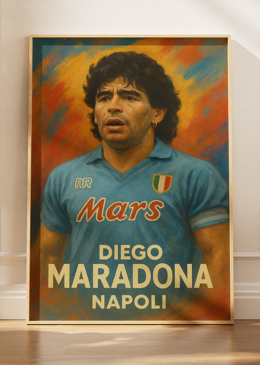 Diego Maradona Napoli Football Wall Art | Iconic Serie A Legend Poster & Canvas