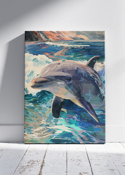 Dolphin Wall Art Print & Canvas – Modern Ocean Wildlife Artwork