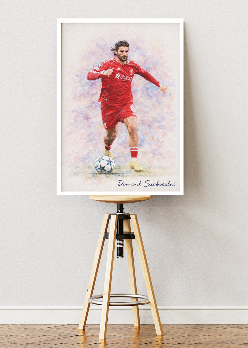 Dominik Szoboszlai Liverpool Watercolor Poster Canvas & Print – AI PRINT LAB