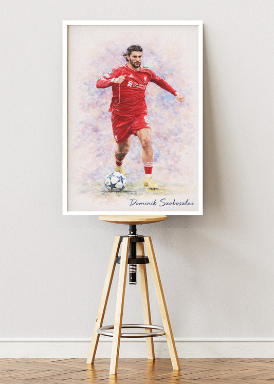 Dominik Szoboszlai Liverpool Watercolor Poster Canvas & Print – AI PRINT LAB
