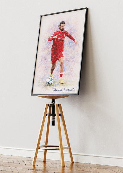 Dominik Szoboszlai Liverpool Watercolor Poster Canvas & Print – AI PRINT LAB