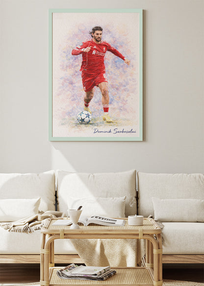 Dominik Szoboszlai Liverpool Watercolor Poster Canvas & Print – AI PRINT LAB