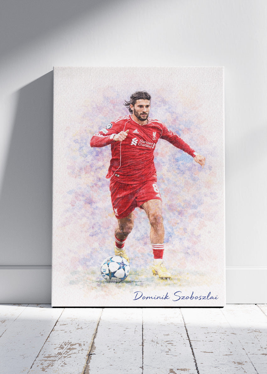 Dominik Szoboszlai Liverpool Watercolor Poster Canvas & Print – AI PRINT LAB