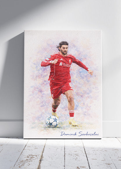 Dominik Szoboszlai Liverpool Watercolor Poster Canvas & Print – AI PRINT LAB