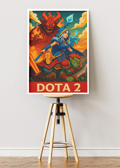 Dota 2 Wall Art – Epic Fantasy MOBA Heroes Poster & Canvas