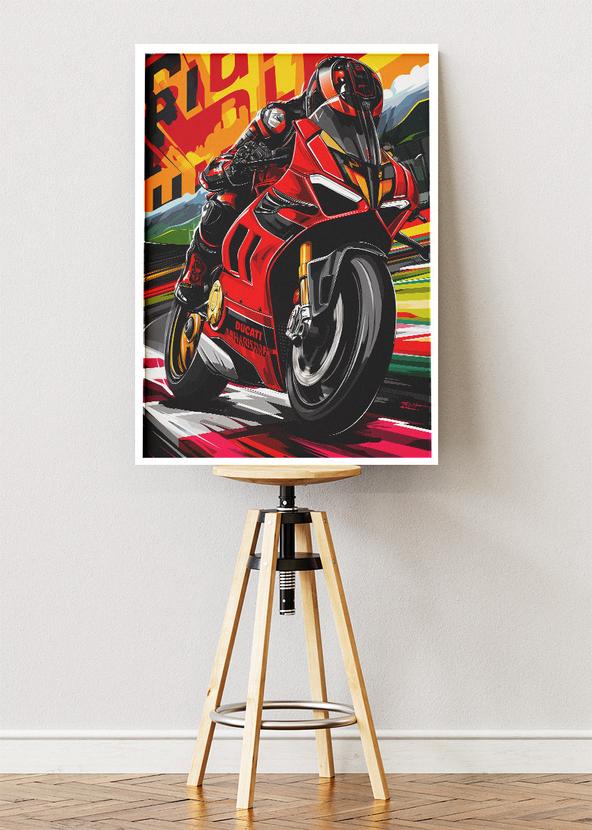 Ducati Racing Sport Bike Poster Canvas & Print – AI PRINT LAB