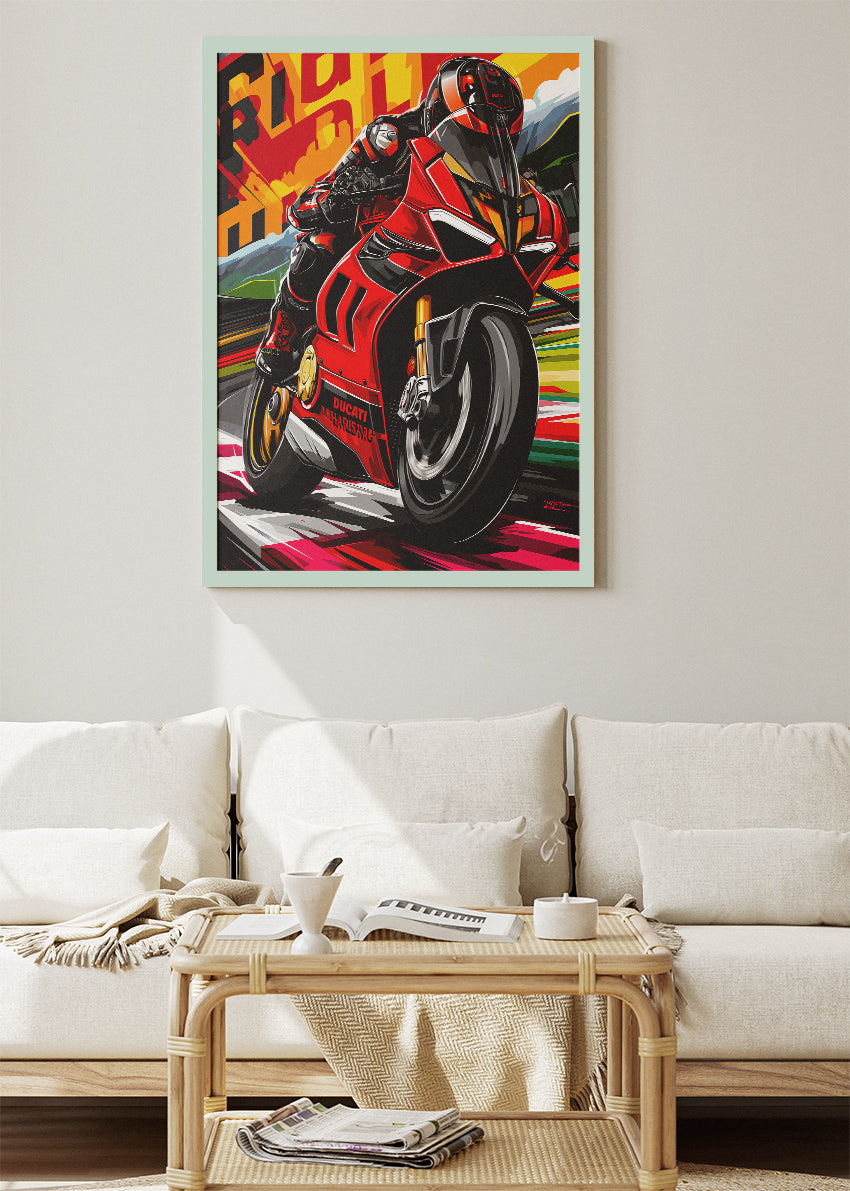 Ducati Racing Sport Bike Poster Canvas & Print – AI PRINT LAB